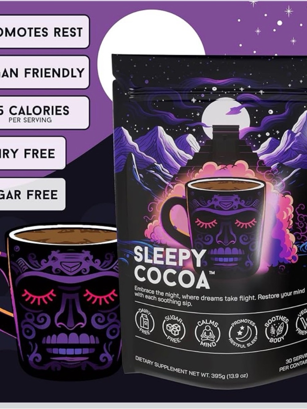 Sugar-Free Vegan Stress Relief Cocoa - Purple - Picture 6 of 7